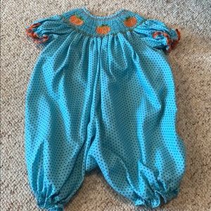 Pumpkin smocked jumper